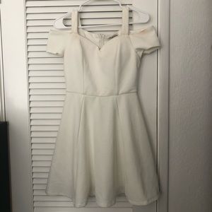 White off the shoulder with straps dress